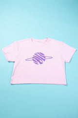 RCW Retro World Crop Top (Pink/Blue)