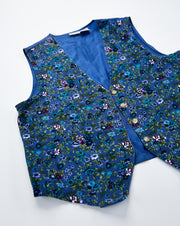 90's Cabin Creek blue floral vest "Topanga" retro candy vintage