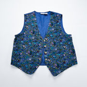 90's Cabin Creek blue floral vest "Topanga" retro candy vintage