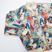 Vintage Silk Cervelle Sport Mona Lisa All Over Print Jacket