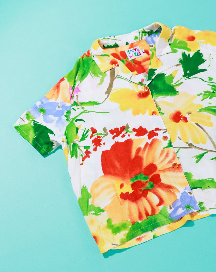 Vintage 80s Jams World Retro Spring Floral Button Up
