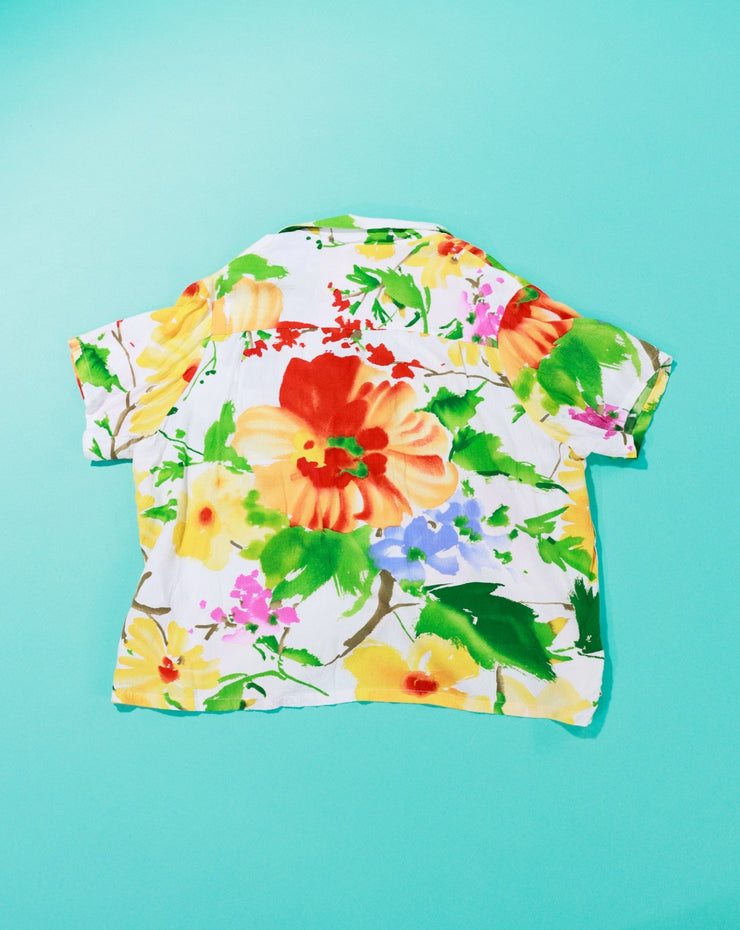 Vintage 80s Jams World Retro Spring Floral Button Up