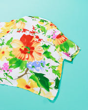 Vintage 80s Jams World Retro Spring Floral Button Up