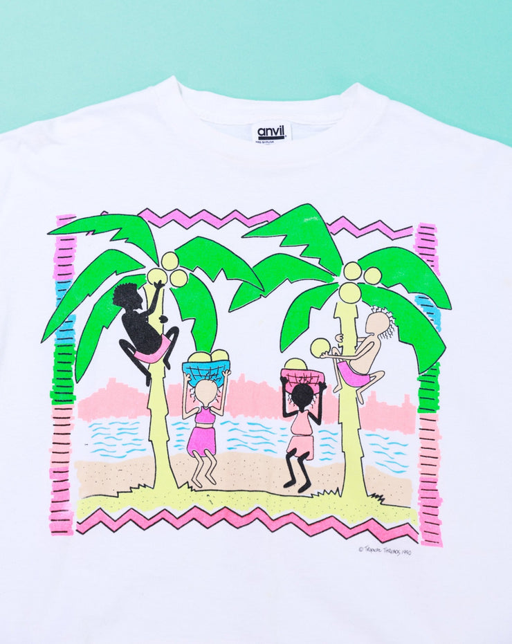 Vintage 1990 Tropical Threads Crop Top