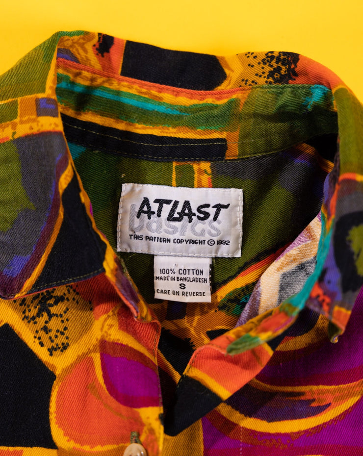 Vintage 1992 Atlas Basics Long Sleeve Button Up