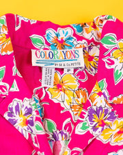Vintage 80s Color Rayons Button Up