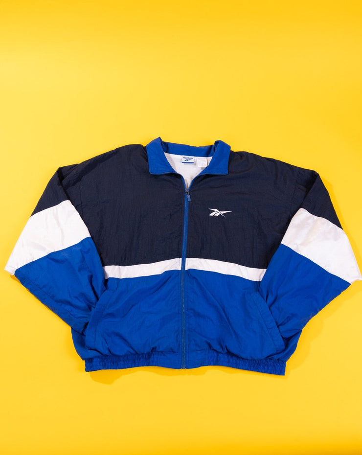 Vintage 90s Reebok Windbreaker (Blue/White/Navy)