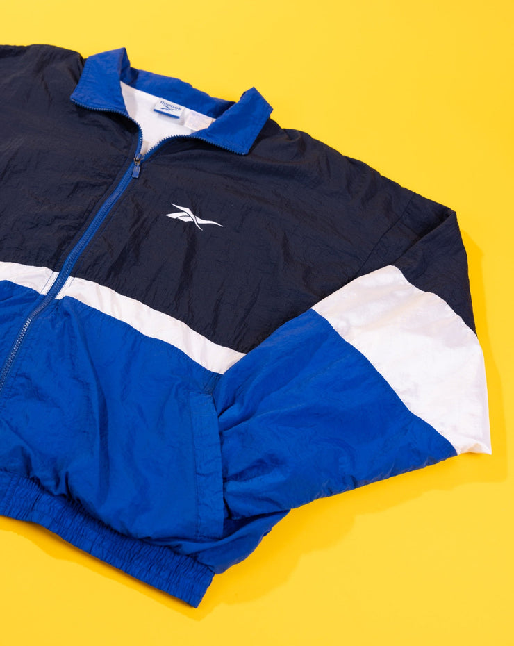 Vintage 90s Reebok Windbreaker (Blue/White/Navy)