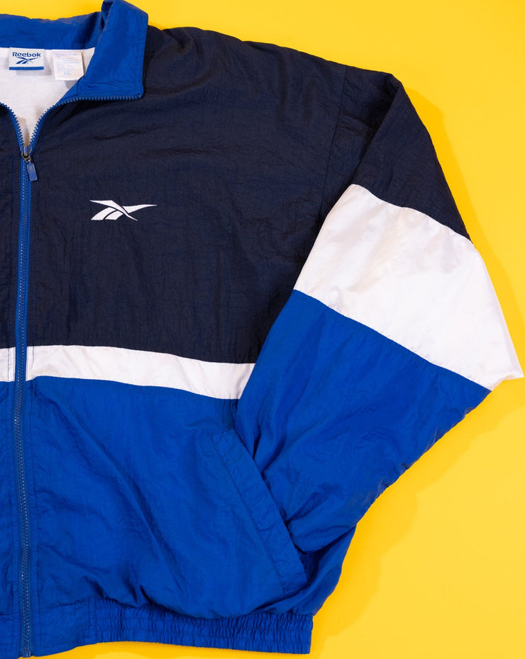 Vintage 90s Reebok Windbreaker (Blue/White/Navy)