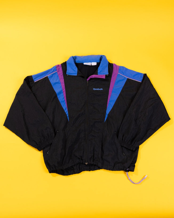 Vintage 90s Reebok Windbreaker (Black/Purple/Blue)