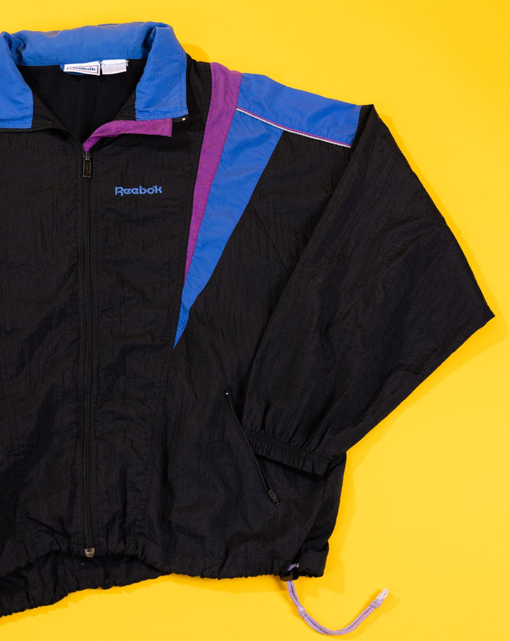 Vintage 90s Reebok Windbreaker (Black/Purple/Blue)