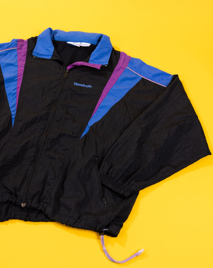 Vintage 90s Reebok Windbreaker (Black/Purple/Blue)
