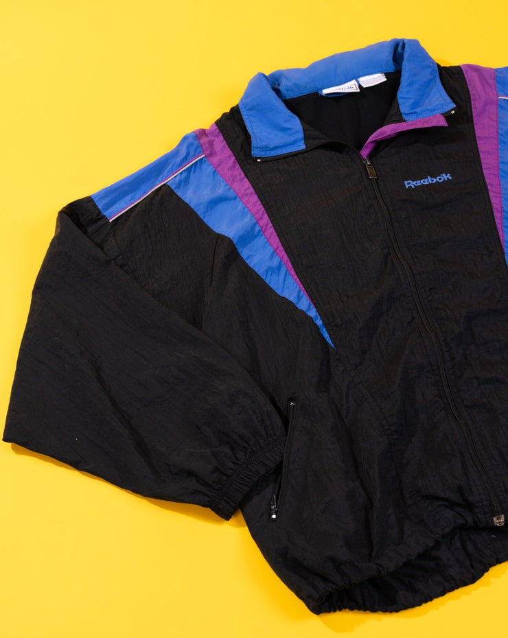 Vintage 90s Reebok Windbreaker (Black/Purple/Blue)