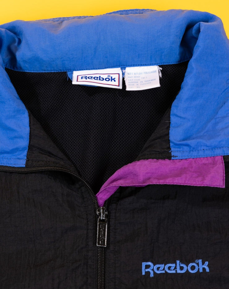 Vintage 90s Reebok Windbreaker (Black/Purple/Blue)