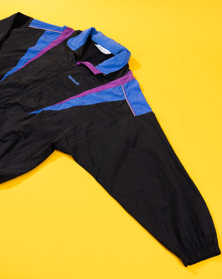 Vintage 90s Reebok Windbreaker (Black/Purple/Blue)