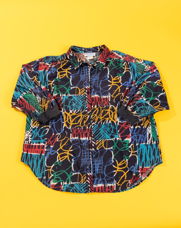 Vintage 80s Lady Oak Hill Quarter Sleeve Button Up