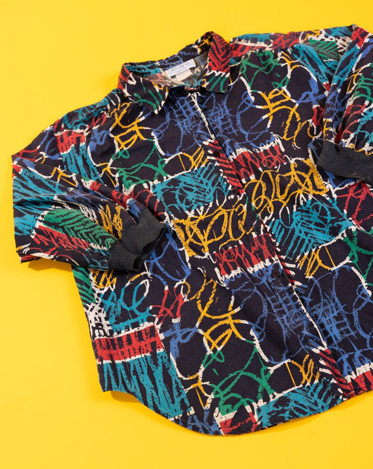 Vintage 80s Lady Oak Hill Quarter Sleeve Button Up