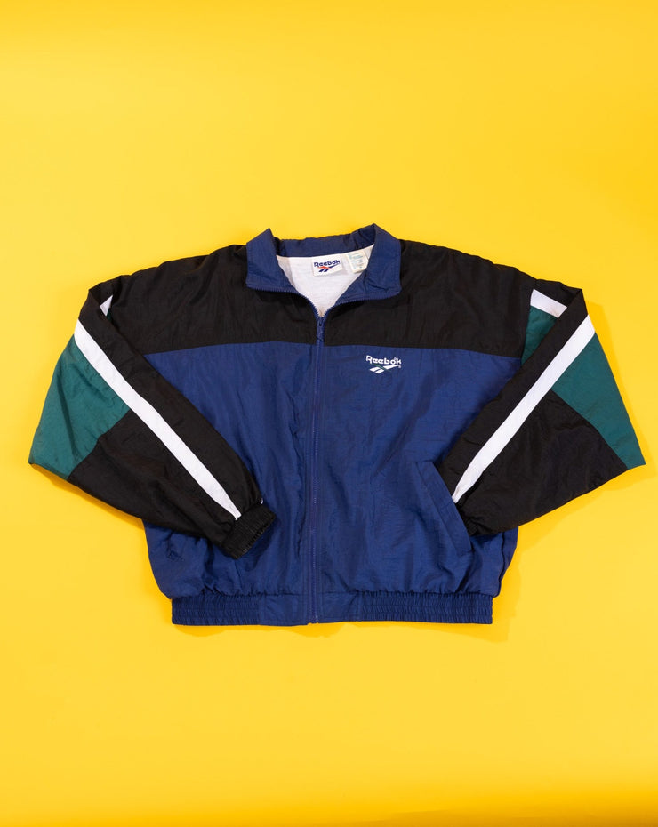 Vintage 90s Reebok Windbreaker (Green/Blue/Black)