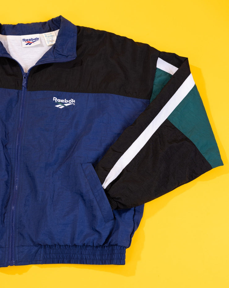 Vintage 90s Reebok Windbreaker (Green/Blue/Black)