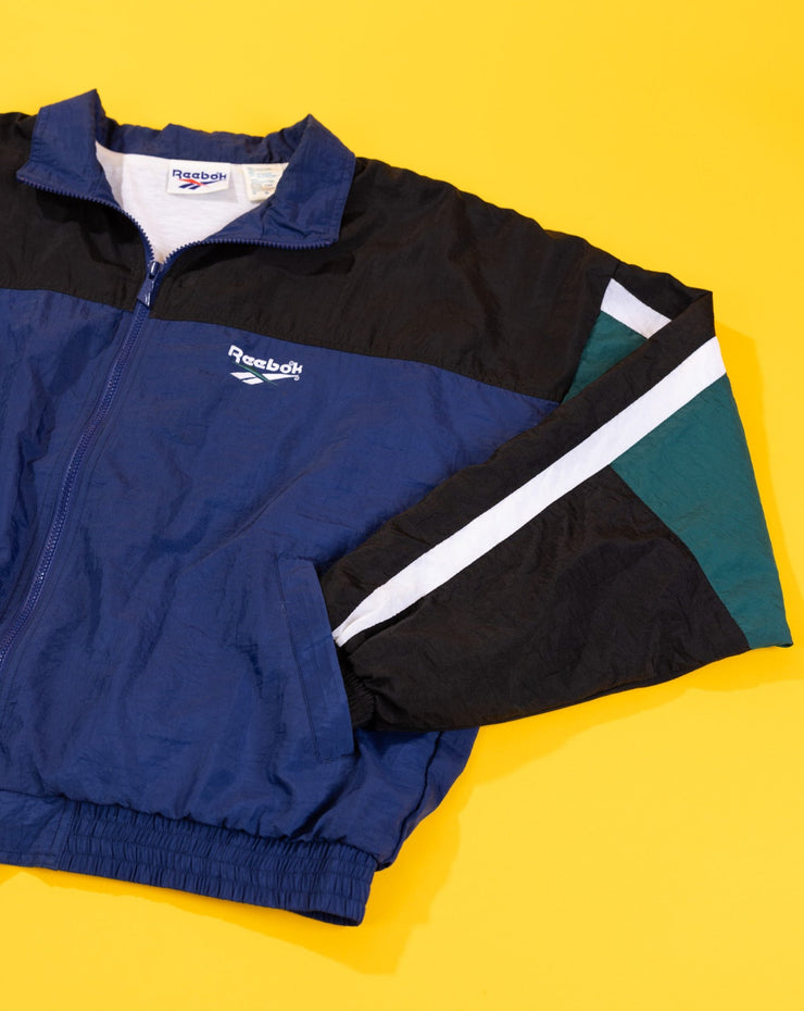 Vintage 90s Reebok Windbreaker (Green/Blue/Black)