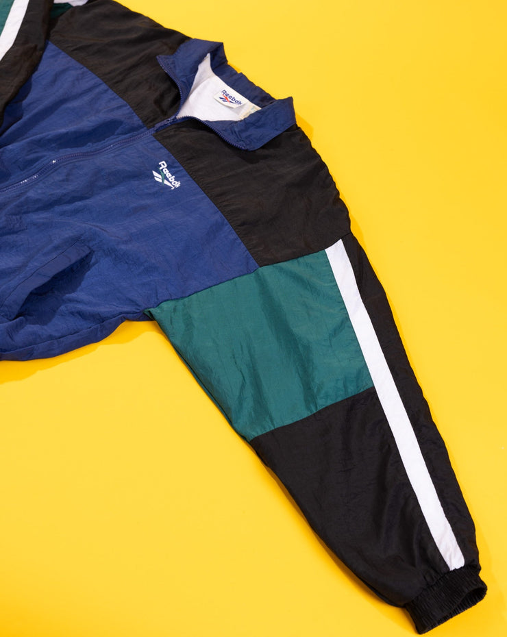 Vintage 90s Reebok Windbreaker (Green/Blue/Black)