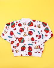 Vintage 80s Baroque Hot Air Balloon Satin Bomber Jacket