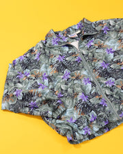 Vintage 80s Blue Cosmic Sports Floral Windbreaker Jacket