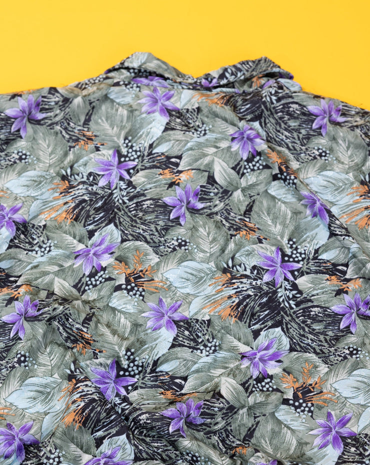 Vintage 80s Blue Cosmic Sports Floral Windbreaker Jacket