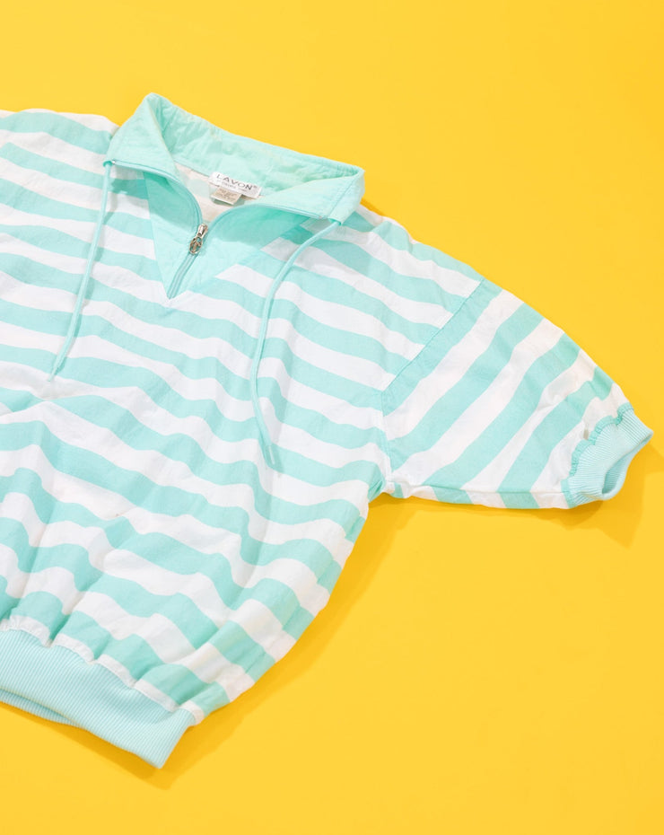 Vintage 80s Lavon Striped Retro 3/4 Sleeve Pullover