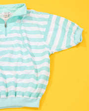 Vintage 80s Lavon Striped Retro 3/4 Sleeve Pullover