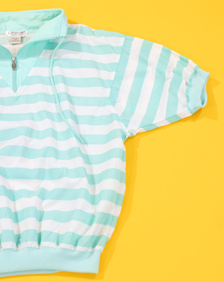 Vintage 80s Lavon Striped Retro 3/4 Sleeve Pullover