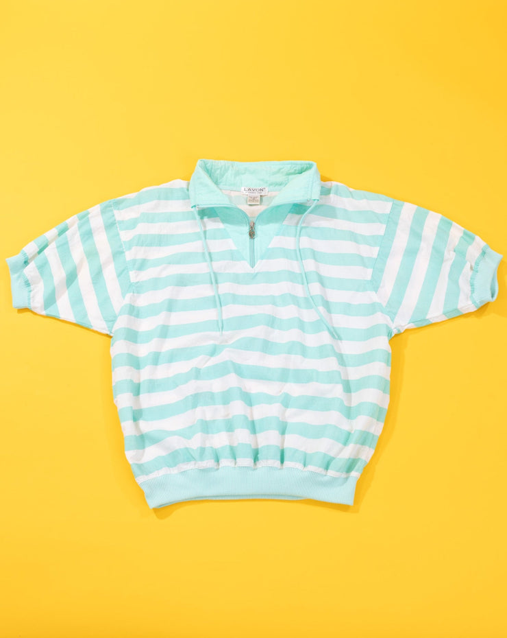 Vintage 80s Lavon Striped Retro 3/4 Sleeve Pullover