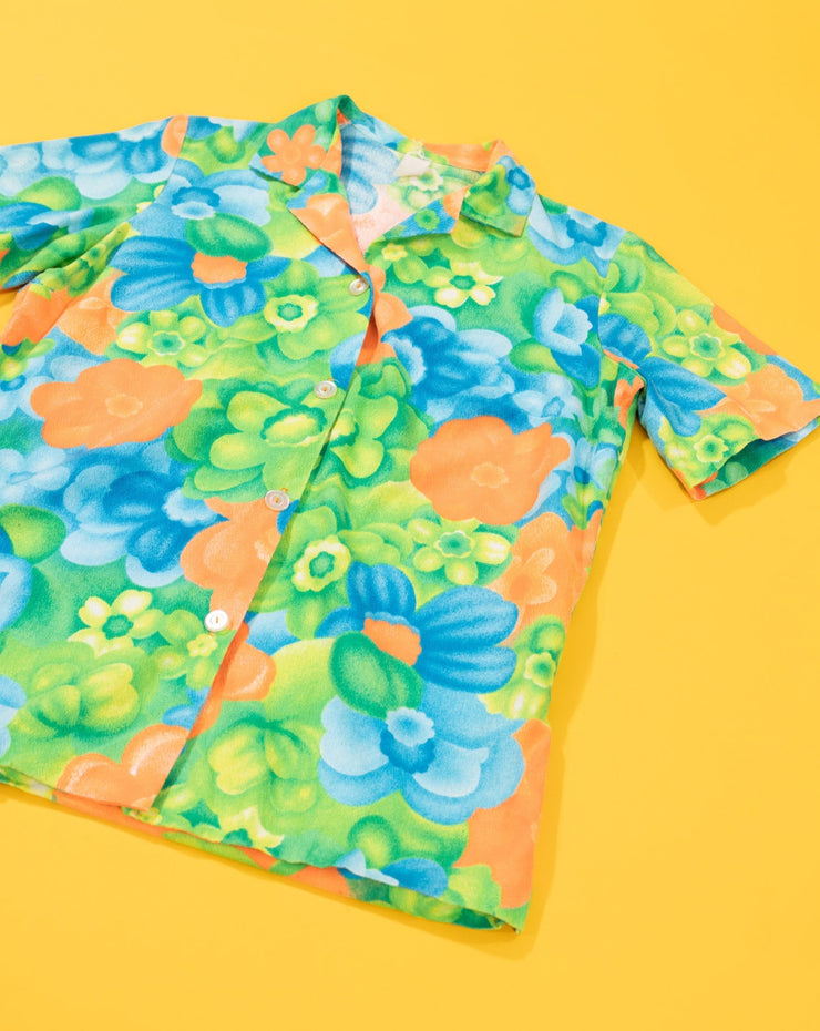 Vintage 60s/70s Neon Floral Button Up