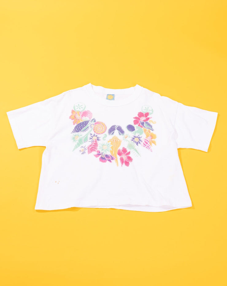 Vintage 80s Sun Lover Floral Crop Top and Shorts Set