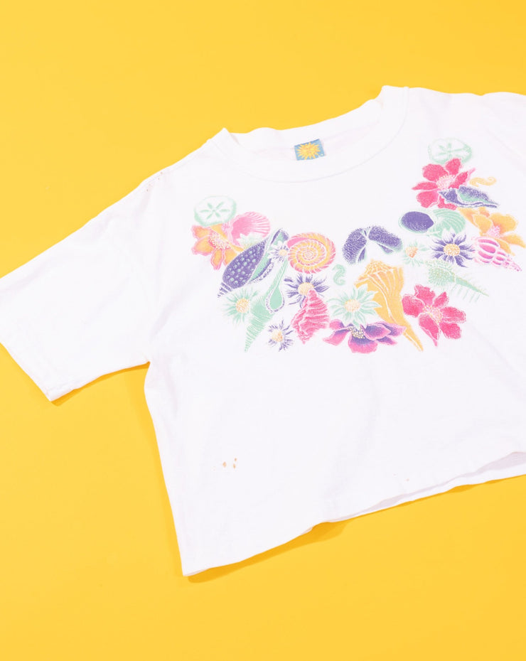 Vintage 80s Sun Lover Floral Crop Top and Shorts Set