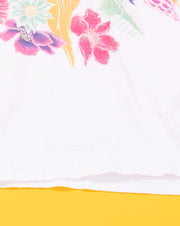 Vintage 80s Sun Lover Floral Crop Top and Shorts Set
