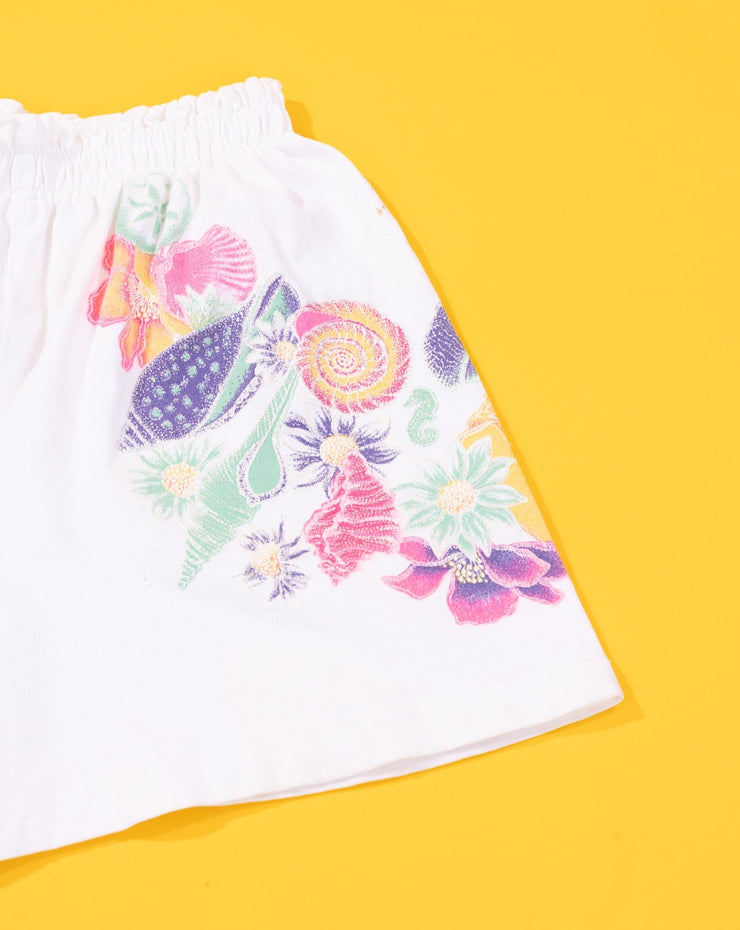 Vintage 80s Sun Lover Floral Crop Top and Shorts Set