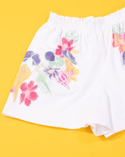 Vintage 80s Sun Lover Floral Crop Top and Shorts Set
