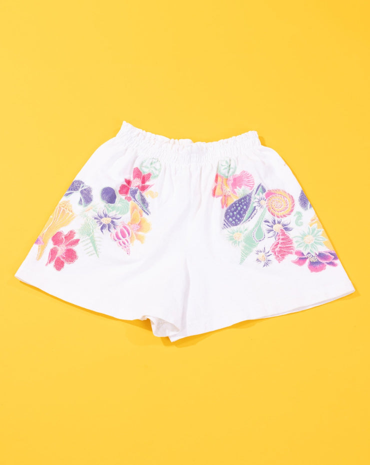 Vintage 80s Sun Lover Floral Crop Top and Shorts Set