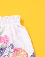 Vintage 80s Sun Lover Floral Crop Top and Shorts Set