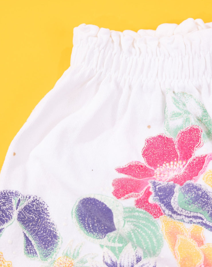 Vintage 80s Sun Lover Floral Crop Top and Shorts Set