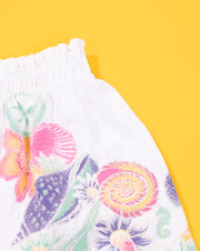 Vintage 80s Sun Lover Floral Crop Top and Shorts Set