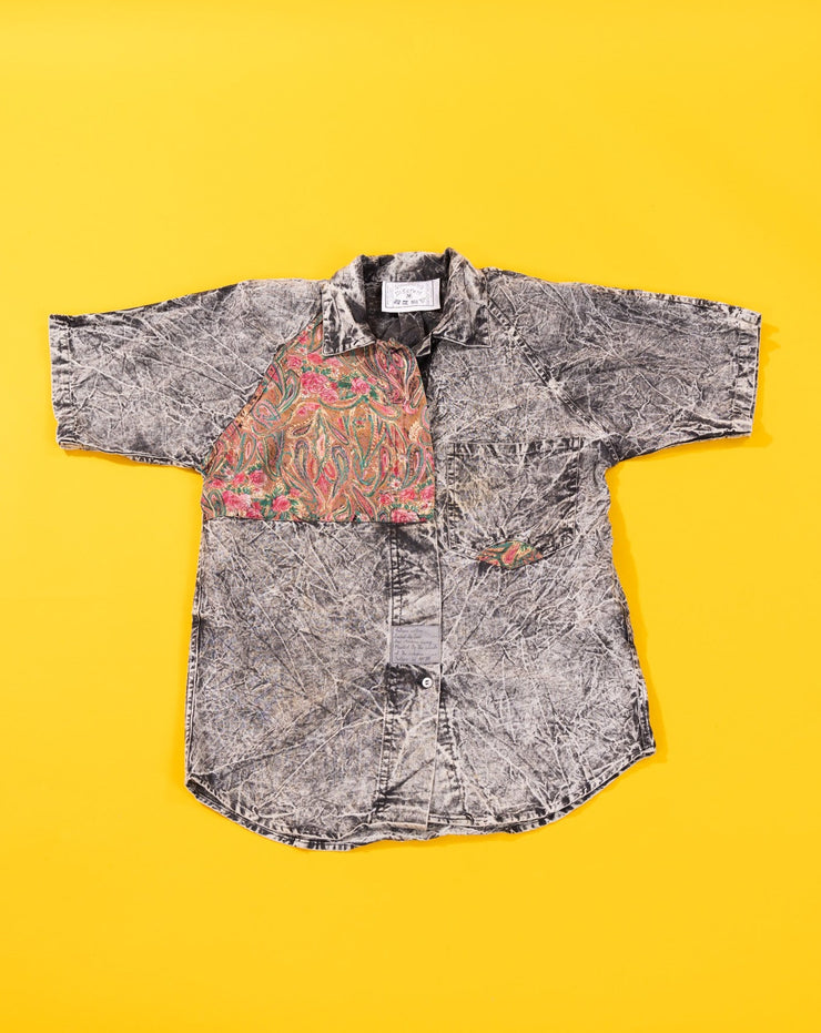 Rare Vintage 80s Something Different Acid Wash Button Up Shirt
