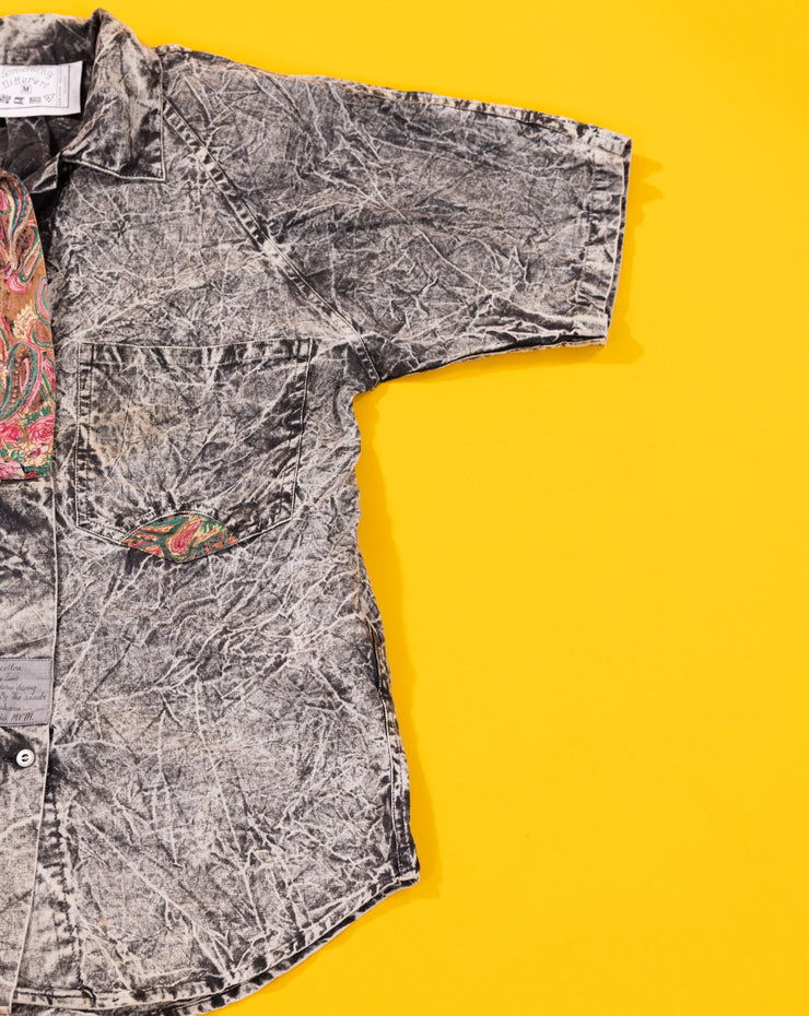 Rare Vintage 80s Something Different Acid Wash Button Up Shirt