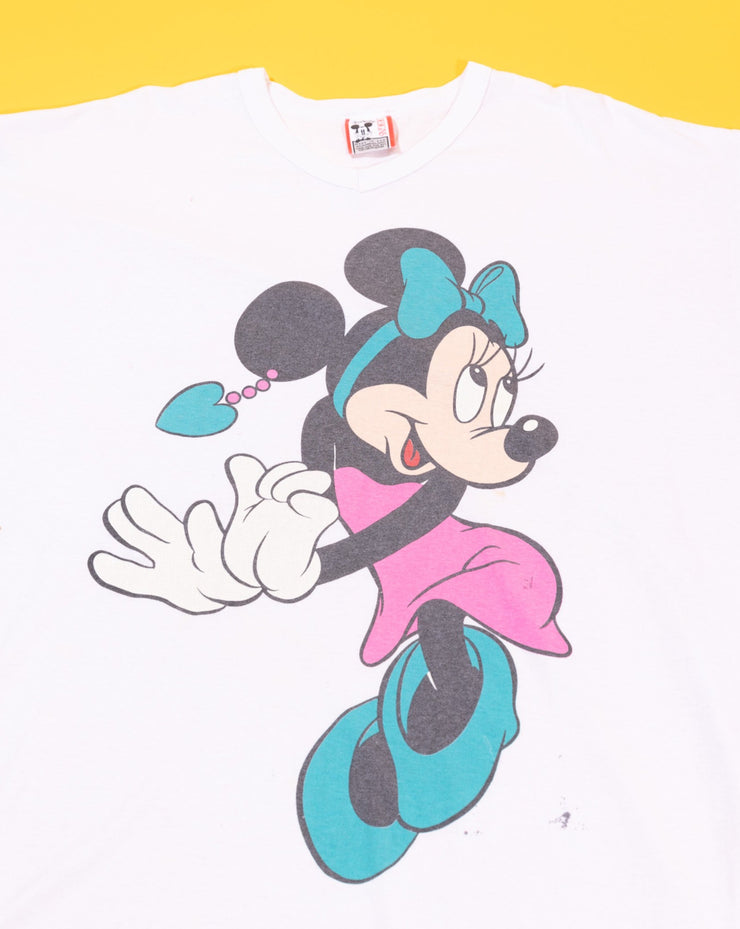 Vintage 80s Disney Designs Minnie Mouse V-neck T-shirt