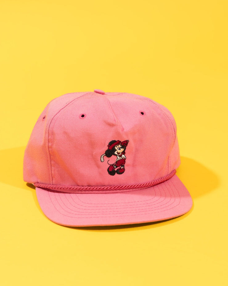 Vintage 90s Disney Mickey Golf Pink Strapback Hat