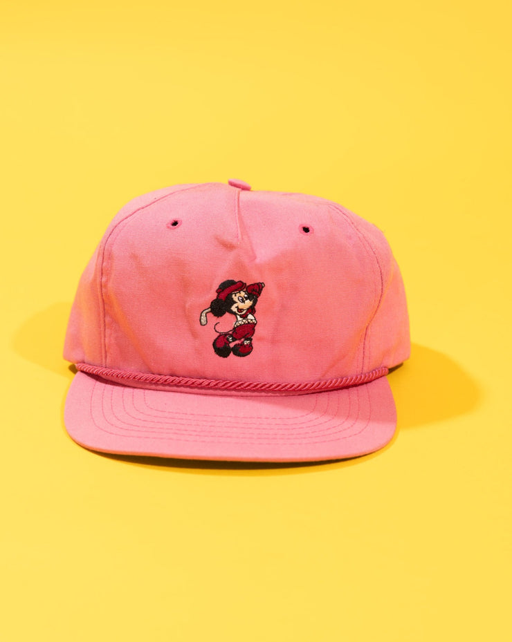 Vintage 90s Disney Mickey Golf Pink Strapback Hat