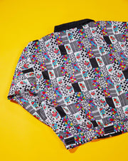 Vintage 90s Lavon Floral Windbreaker Jacket (Black)