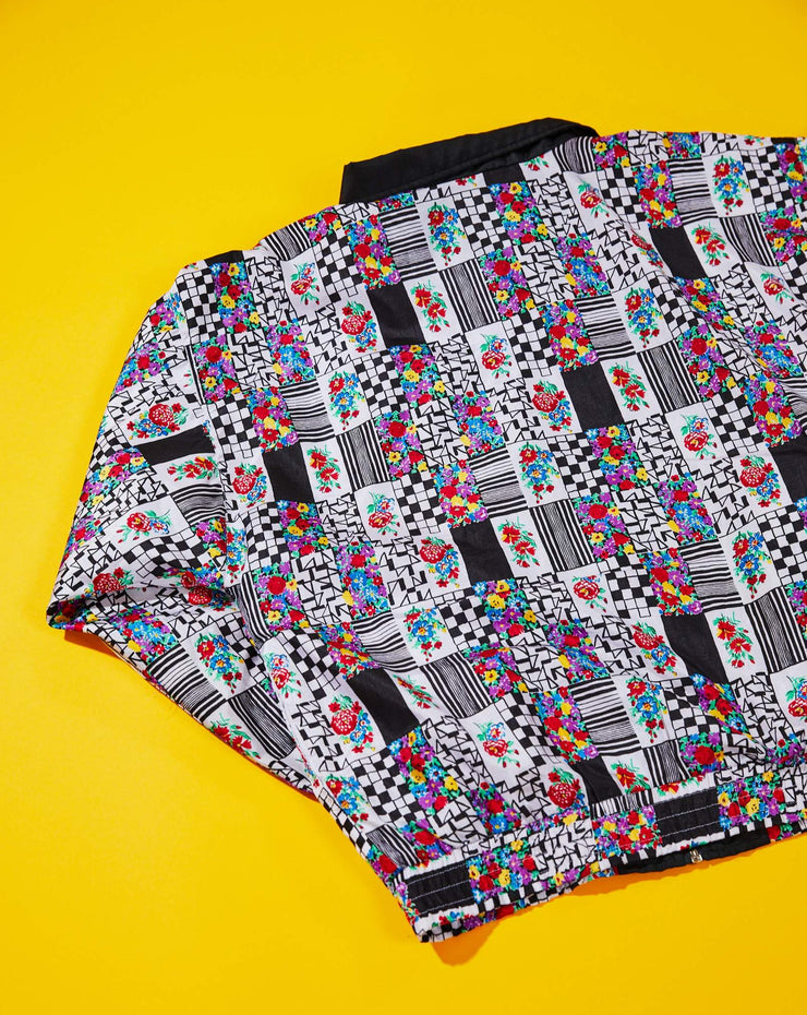 Vintage 90s Lavon Floral Windbreaker Jacket (Black)