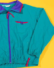 Vintage 90s Columbia Teal Jacket Radial Sleeve